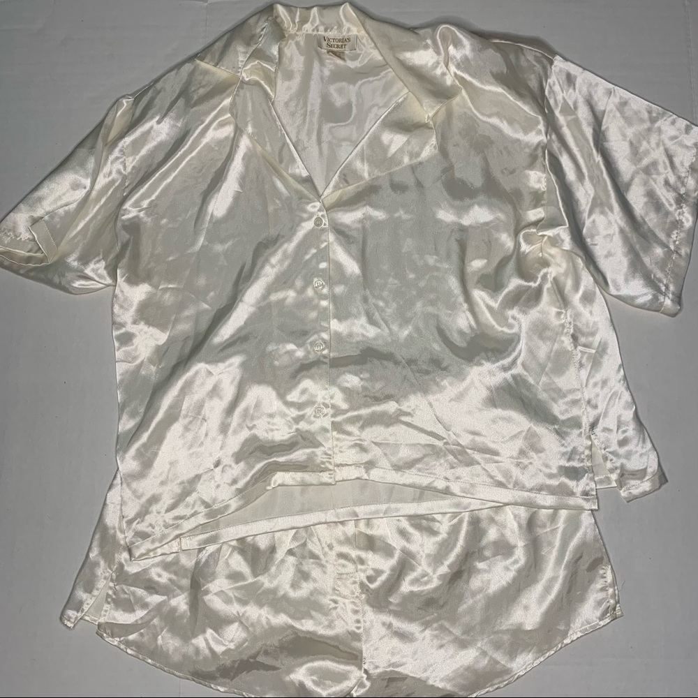 Vintage Victoria's Secret Gold Label Cream Pajama Set Medium